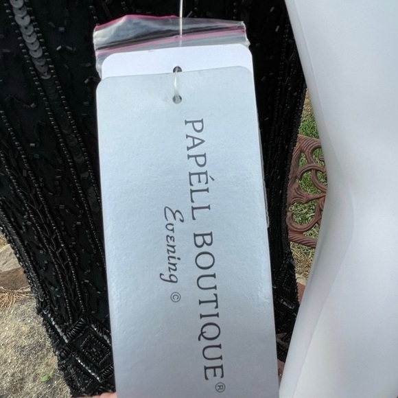 💋Papell Evening Black Beaded Sequined Luxury Camisole - Picture 15 of 15